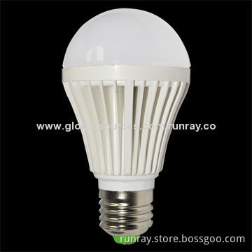 7W E27 LED Bulb, Aluminum Housing, 85-265V AC, Epistar Chip, 5730 SMD, 50,000 Hours Lifespan